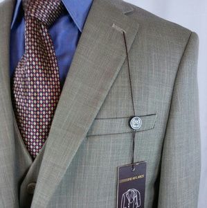 Caravelli5 3 Piece Suit Oxford SBx2 Tan 38S 2btn